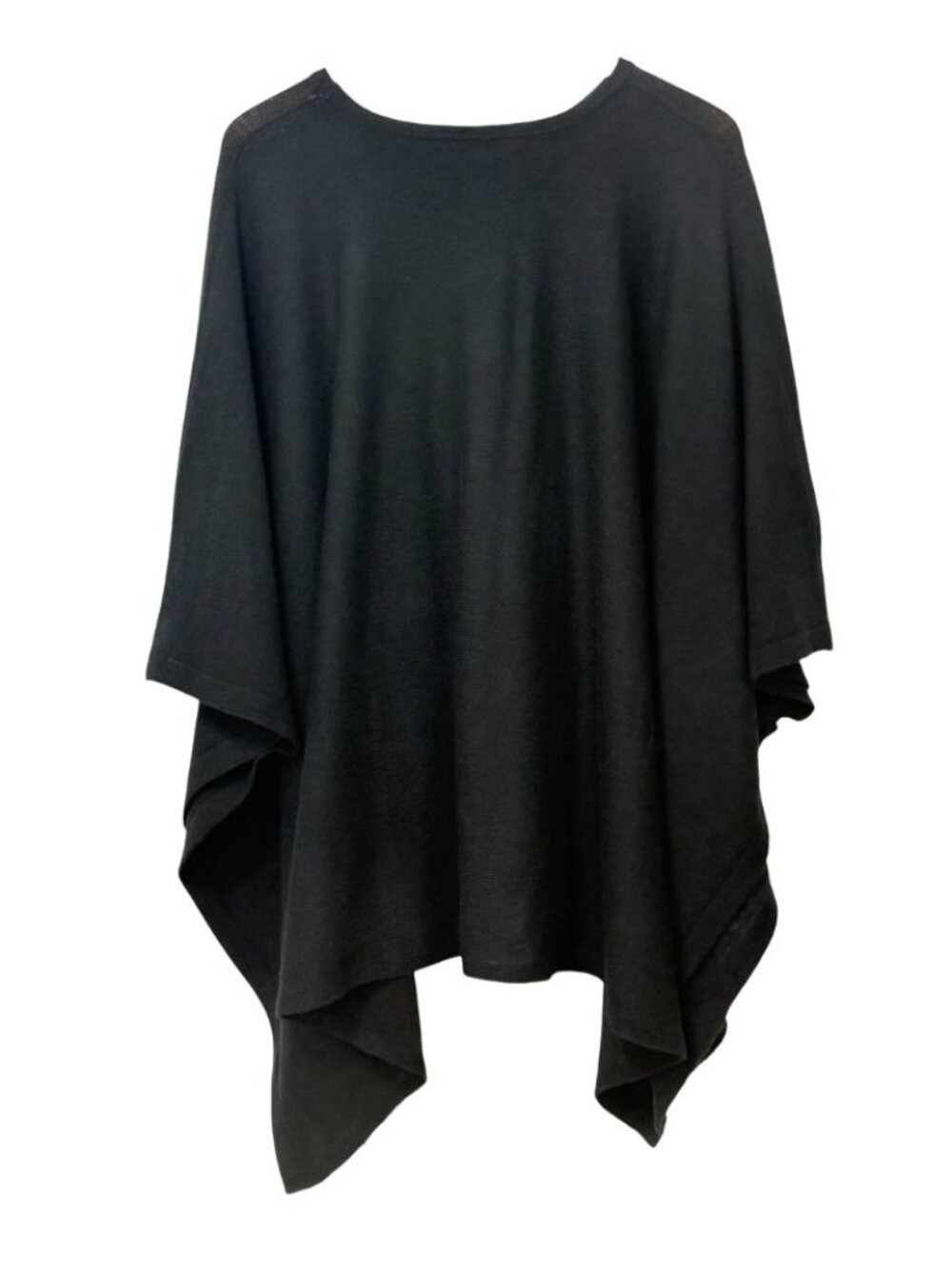 Beryll Women's 100% Cashmere Poncho Sweater Black Oversized Travel EUC One Size - Picture 5 of 8